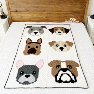 Dog Blanket Crochet Pattern Crochet Dog Blanket Pattern Crochet Dogs c2c Crochet Dog Squares Crochet Dog blanket Dog Patterns image 9