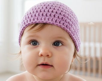 Easy Crochet Baby Hat Pattern | Beginner Beanie, 4 Sizes (Digital Download)