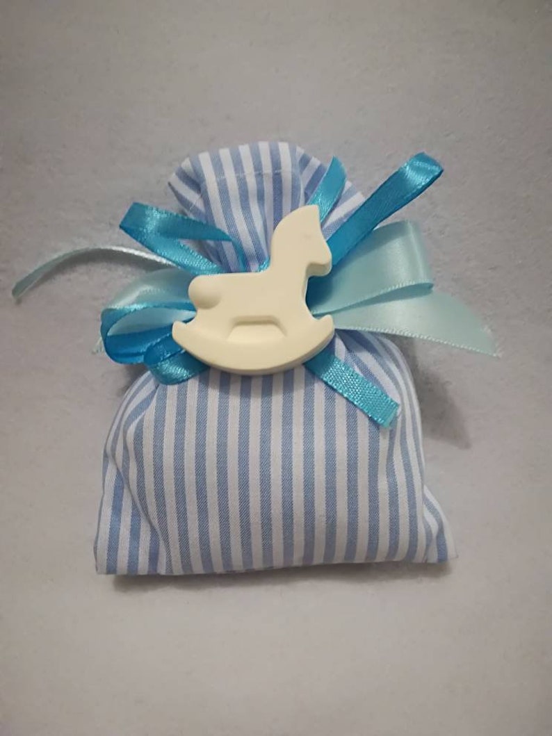 Set of 10 bags baptism and birth with chalk rocking horse confetti for birth Baby shower honeycombs