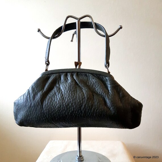 Vintage Freedex olive green textured small handbag - image 2