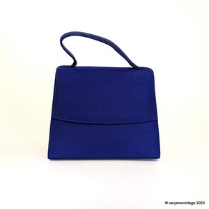 Kobaltblau Seide starren Vintage Abend Anlass Tasche