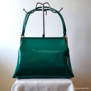 Goldpfeil smaragdgrüne Vintage Lack Handtasche