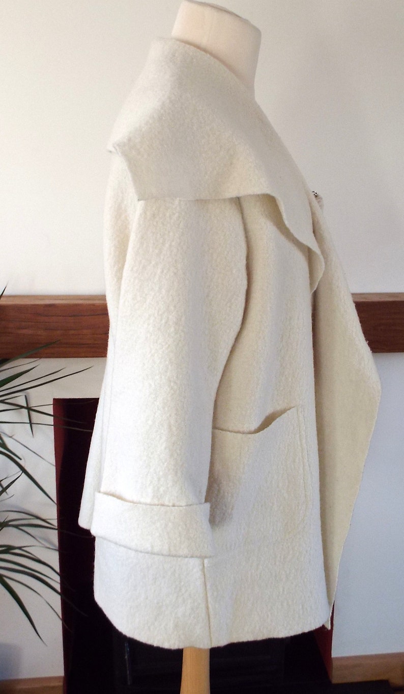 Vintage Eva Tralala Paris Ivory Coloured Boiled Wool Oversized - Etsy