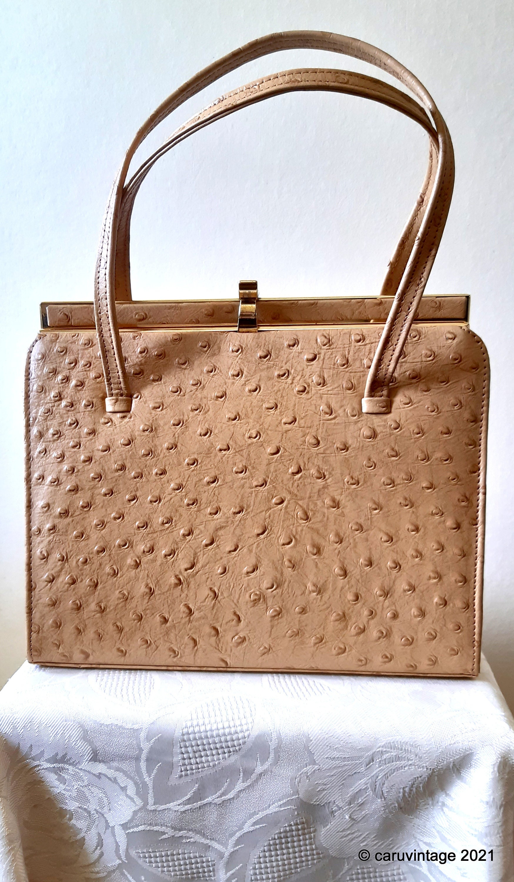 Brown Leather Crossbody Ostrich Handbag Purse – Yoder Leather Company