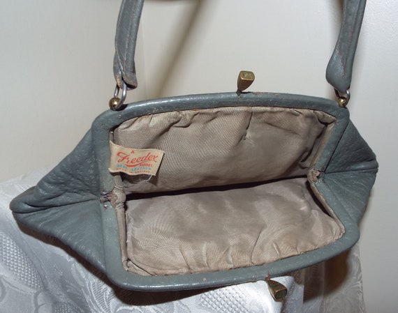 Vintage Freedex olive green textured small handbag - image 9