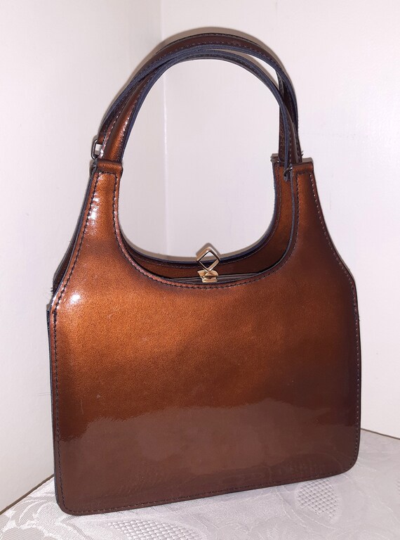 Vintage Pexella copper bronze patent leather class