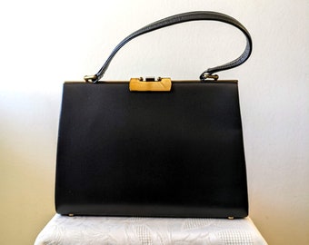 Fassbender black single handle vintage handbag