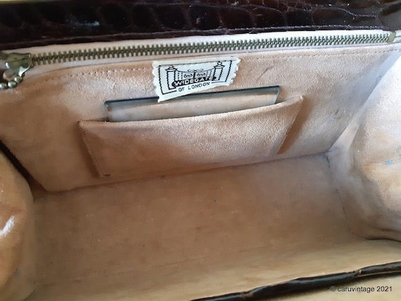 Widegate London Vintage Rich Brown Embossed Leather Handbag Etsy