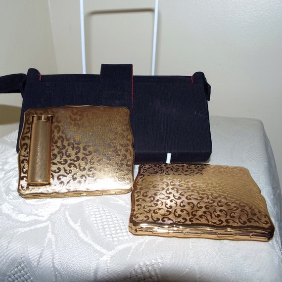 Vintage Stratton black party case, compact minaudi