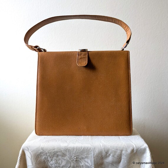 Bagcraft Tan Leather Vintage Handbag Etsy Australia