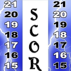 Blue lightning score keeper cornhole board game vinyl graphic decal set