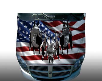 american flag hood wrap