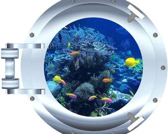 Killer whale porthole decal Camper RV motorhome mural graphic