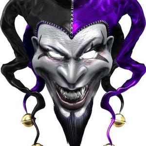 Evil Clown Jester race car go kart golf cart motorcycle hood window tool box trailer semi vinyl graphic decal sticker