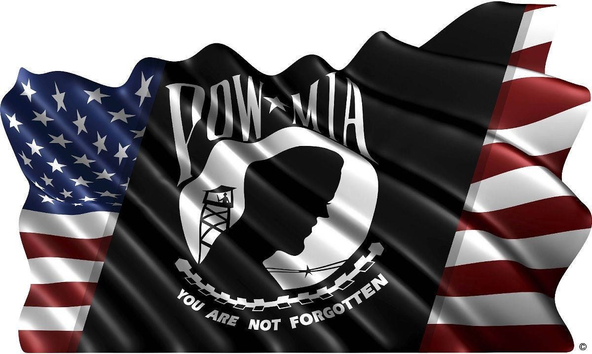 POW MIA Hard Hat Decal / Helmet Sticker / Vinyl Label Army Military USA Freedom