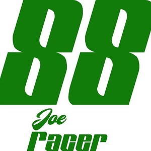 Green chrome Go Kart number decal vinyl graphic sticker