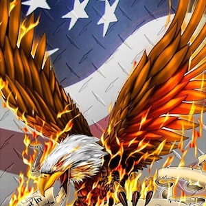 Fire fighter American Flag eagle first in last out Cornhole game decal wrap set