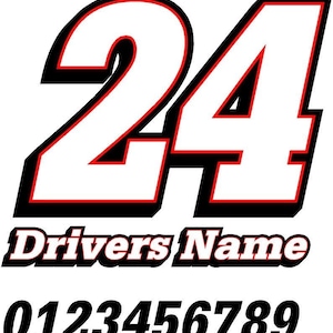 Go Kart number decal vinyl graphic sticker style S