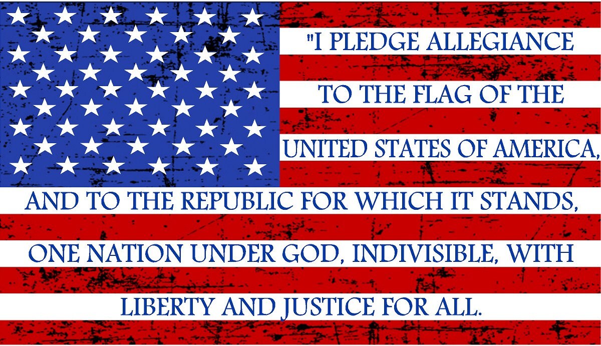 American Flag Grunge Pledge Of Allegience Vinyl Graphic Decal Sticker