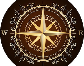 Rose compass camper RV motor home mural vinyl graphic decal sticker