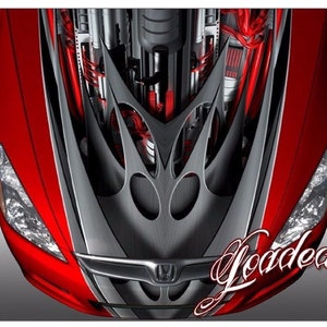 Loaded race car truck semi hood wrap vinyl graphic decal
