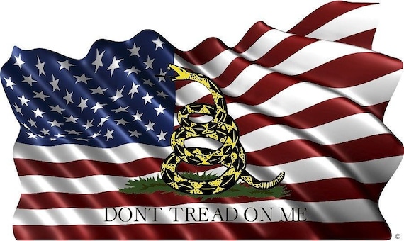American flag gadsden don/'t tread on me rear window view thru graphic decal wrap