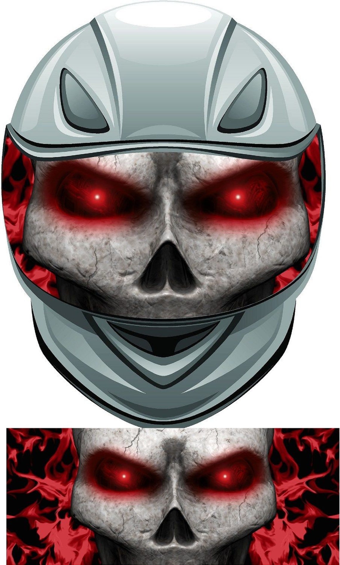 Bone Skull Red Flames Fire Helmet Visor Wrap Tint Vinyl Etsy