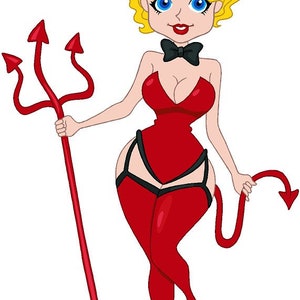 Sexy pinup devil girl vinyl graphic decal sticker