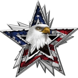 American flag bald eagle star race car go kart motorcycle golf cart tool box window hood semi trailer vinyl graphic decal sticker