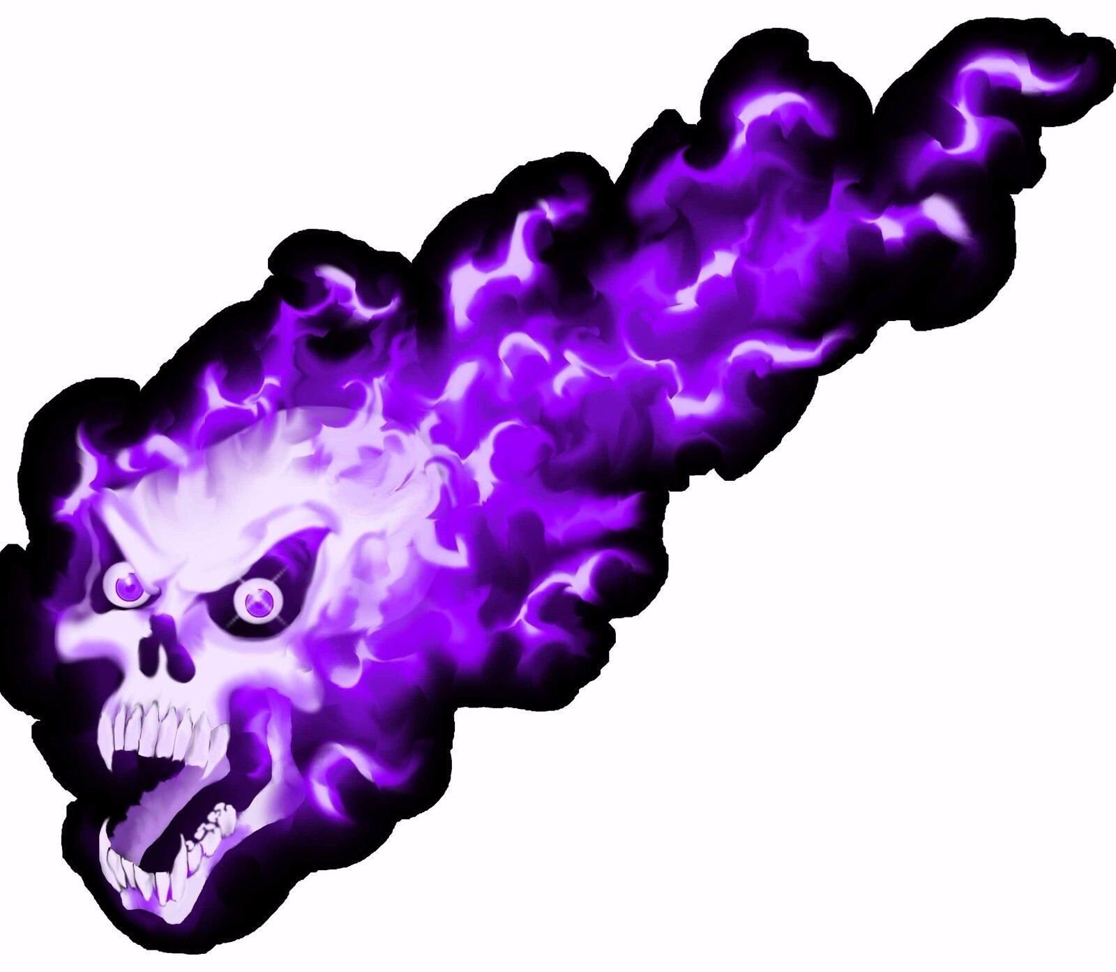 Purple Flaming Skull Motorcycle Dirt Bike Go Kart Race Car - Etsy