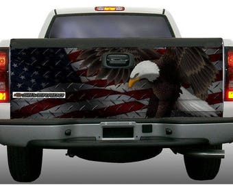 T30 American Eagle Flag V2 Laminated Tailgate Wrap Vinyl Graphic Decal – Fits Most Trucks (F150, Silverado, Ram, Tundra, Etc.) By Graphix Express