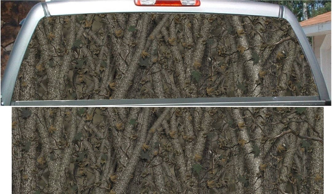 Forest Camouflage Hunting Rear Window View Thru Vinyl Graphic Decal - Etsy