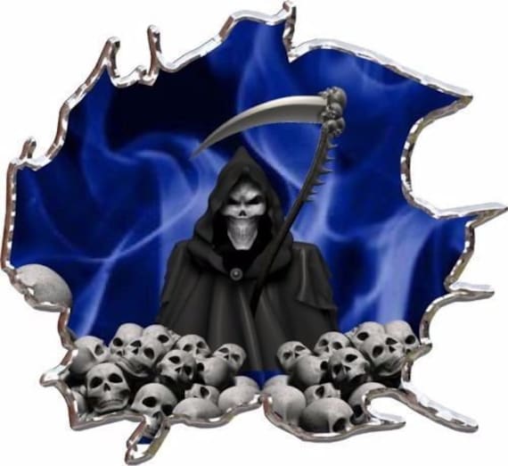 Grim reaper skulls purple race car go kart vinyl graphic decal