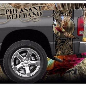 Pheasant hunting truck bed band vinyl graphic striping set