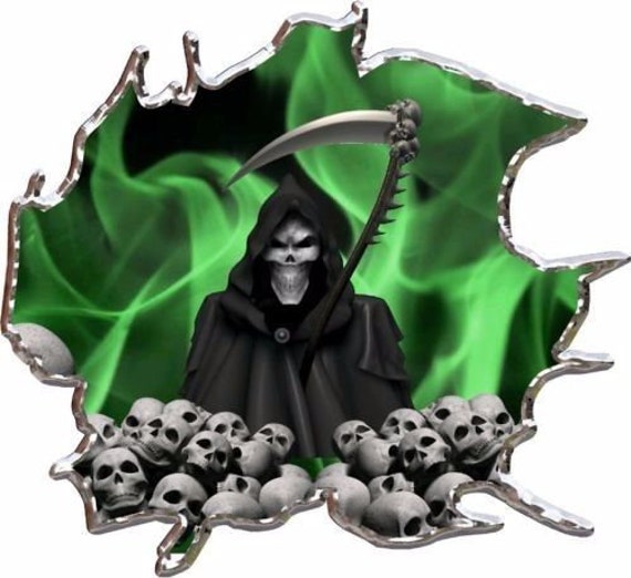 Green Lightning Grim Reaper - Personalized Skull Baseball Jersey