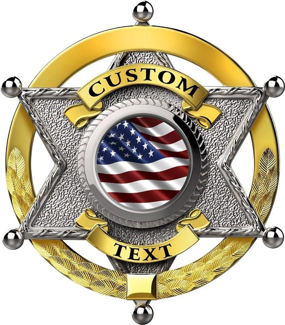 Custom Sheriff badge vinyl graphic decal sticker style 1 Etsy