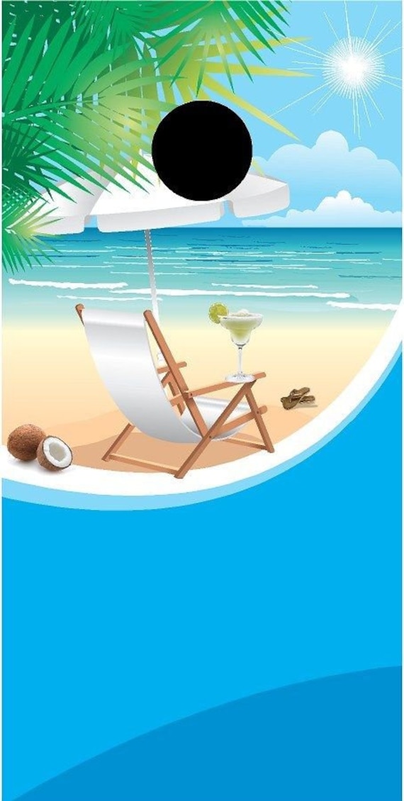 Funny coconut flip flops beach cornhole board game decal wraps Funny coconut flip flops beach cornhole board game decal wraps