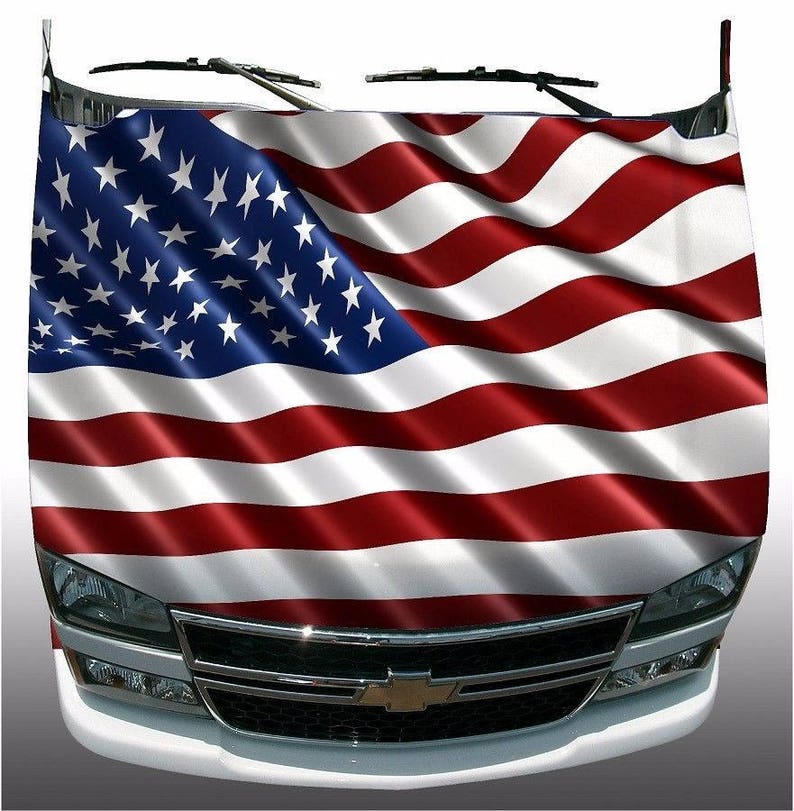 American Flag Hood Wrap Wraps Sticker Vinyl Decal Graphic Etsy