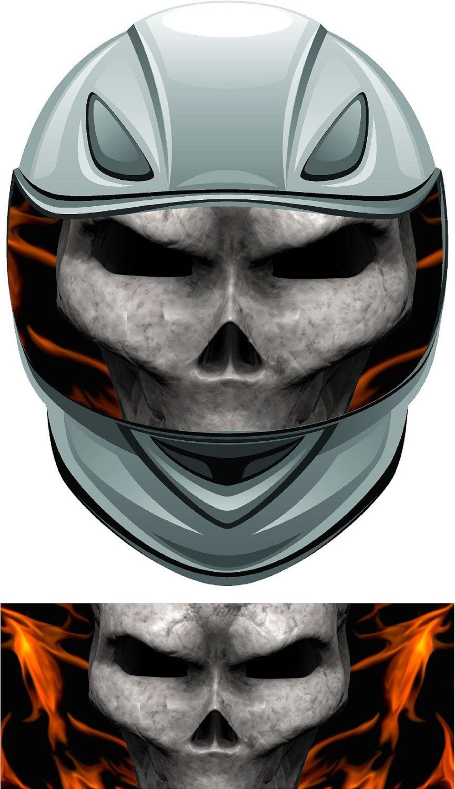 Bone Skull Flames Fire Helmet Visor Wrap Tint Vinyl Graphic Etsy