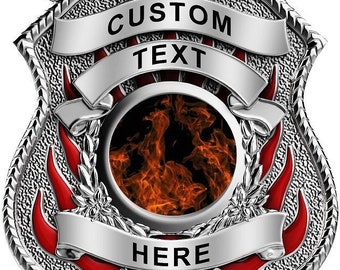 Custom Firefighter badge vinyl graphic decal sticker style 1
