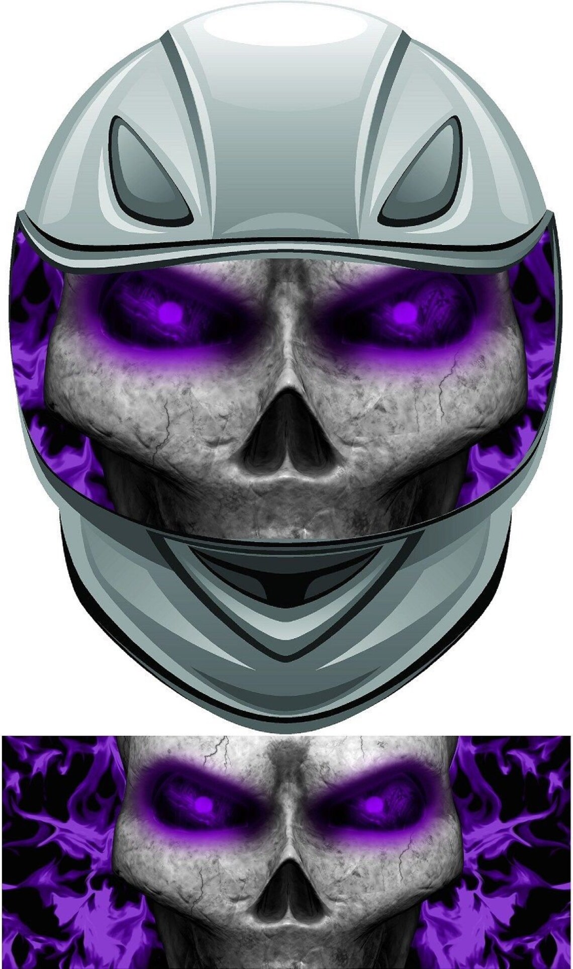 Bone Skull Purple Flames Fire Helmet Visor Wrap Tint Vinyl Etsy