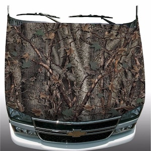 Oak camouflage hunting hood wrap wraps sticker vinyl graphic decal