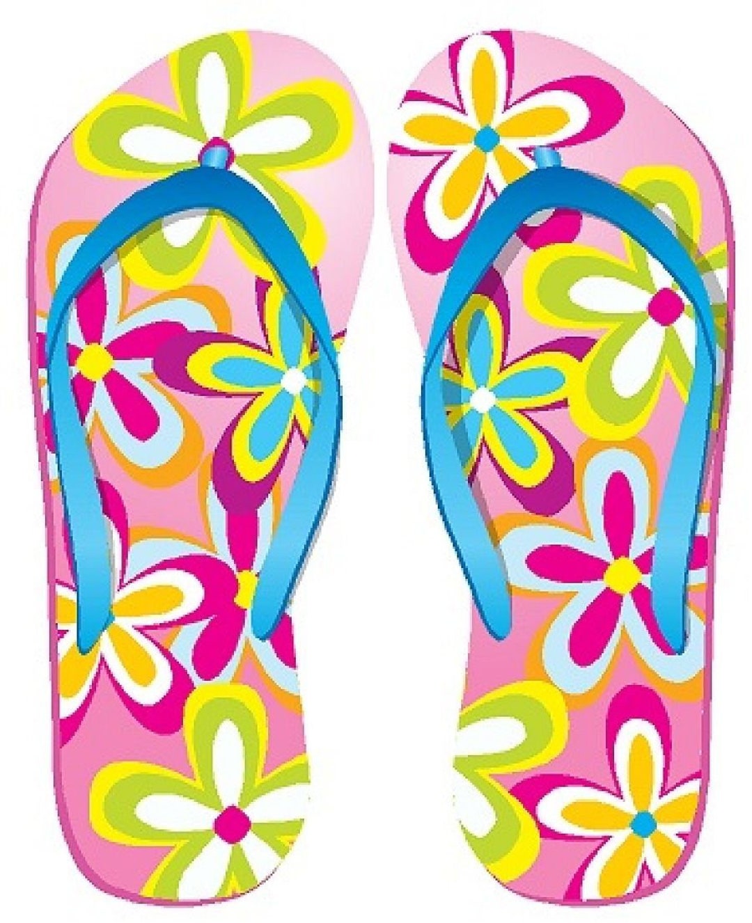 Pink Flower Flip Flop Sandals Beach Cornhole Board Game Decal - Etsy