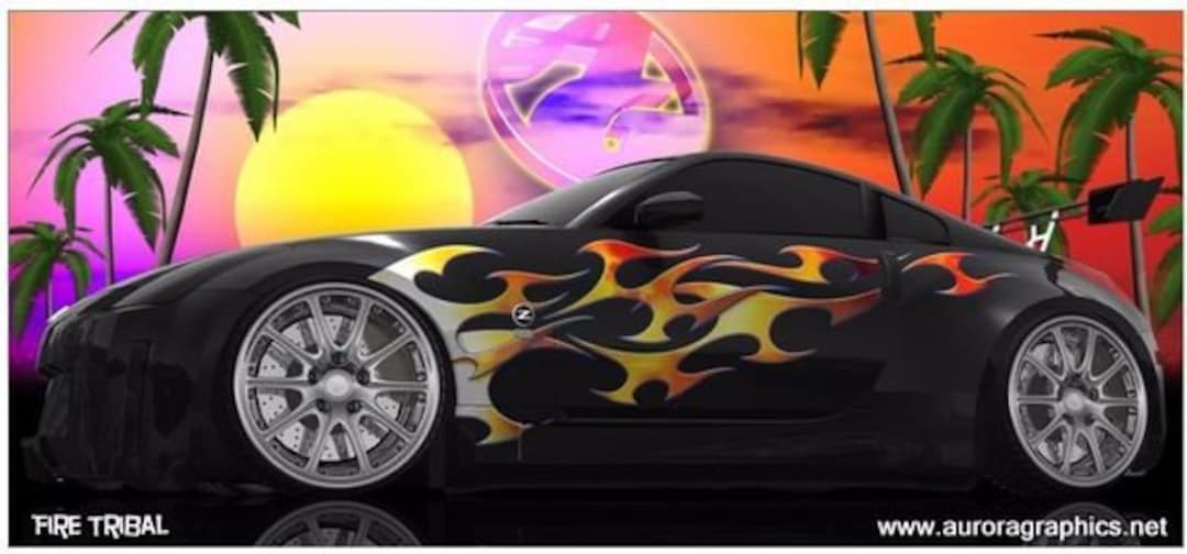 Fire Tribal Dueling Flames Go Kart Race Car Semi Trailer Golf Cart ...