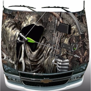 Oak camouflage bow reaper car truck hood wrap vinyl graphic decal