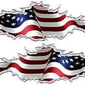 American flag rip rip motorcycle dirt bike go kart race car golf cart vinyl graphic decal sticker