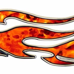 Skull flame motorcycle dirt bike go kart race car golf cart vinyl graphic decal sticker