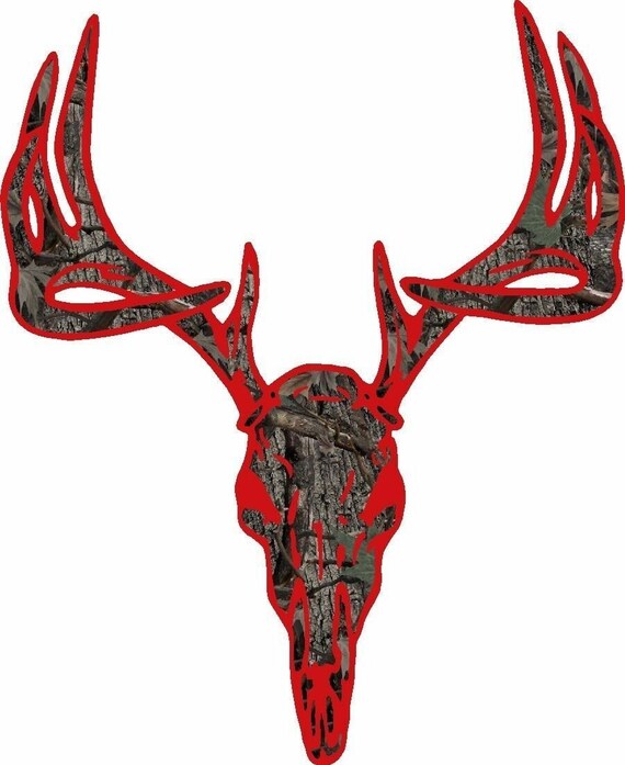 Red Camouflage Deer Skull Hunting Golf Cart Tool Box Window Hood Semi  Trailer Vinyl Graphic Decal Sticker - Etsy