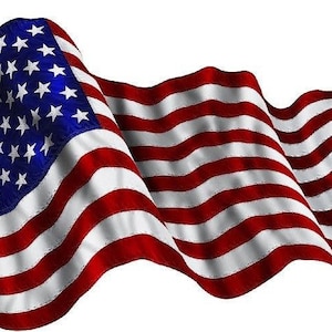 Furling American flag camper RV motor home mural vinyl graphic decal sticker