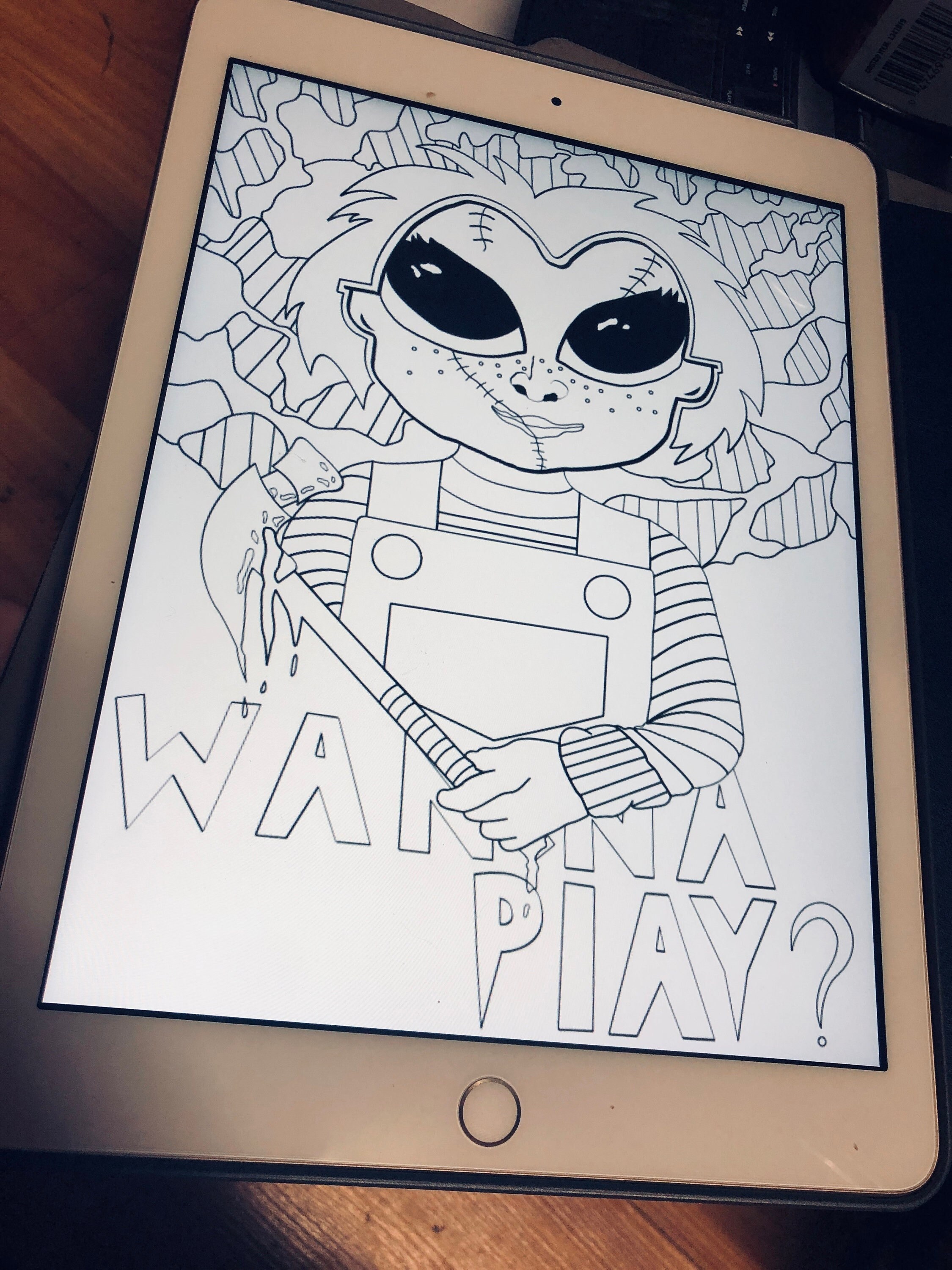 Chucky Child's Play Ink by SWAVE18 on deviantART  Skull coloring pages,  Unicorn coloring pages, Halloween coloring